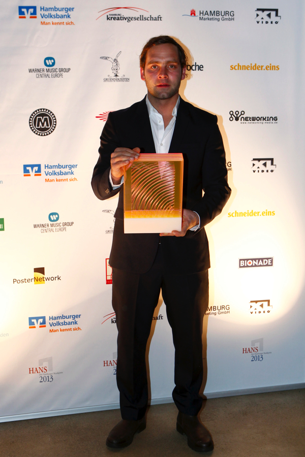 Hans 2013 für Bosse in den Kategorien Künstler des Jahres / Herausragende Künstlerentwicklung / Song des Jahres [Photocredit: PublicAddress]